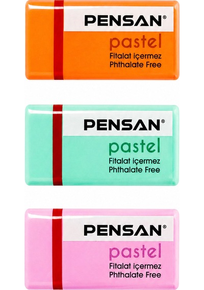 Pensan Pastel Renkli Silgi 3 Adet