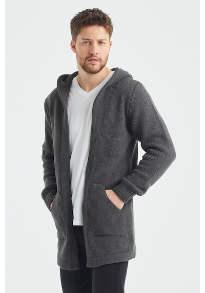Tarz Cool Erkek Füme Desenli Triko Hırka- Hrk8085r01s Füme