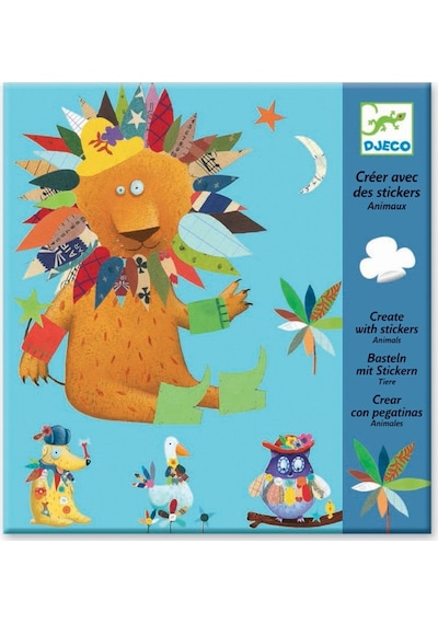 Djeco Yapıştırma Kartları / Create Animals