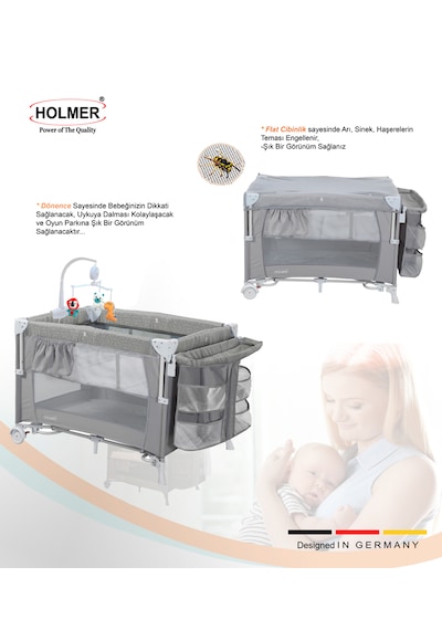 Holmer Maxi Comfort Coolstyle Anne Yanı Deluxe Kumaş Premium Dönenceli Oyun Parkı
