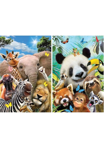 Prime 3d Afrika Hayvanları Ve Hayvanlar Alemi Selfie İkili Puzzle 200 Parça 10237