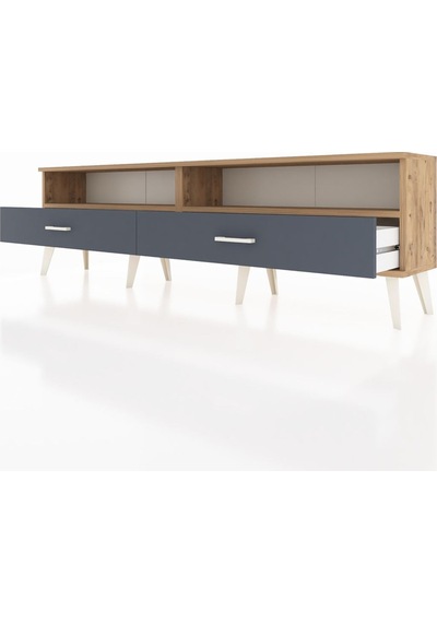 Arges Tv Ünitesi 2 Raflı 2 Çekmeceli 176x30x51 Çam-çam/antrasit Atlas Çam/antrasıt Arges Tv Ünitesi 2 Raflı 2 Çekmeceli 176x30x51 Çam-çam/antrasit Atlas Çam/antrasıt