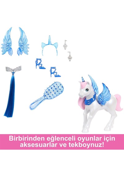 Hrr16 Barbie Mavi Saçlı Prenses Bebek Standart