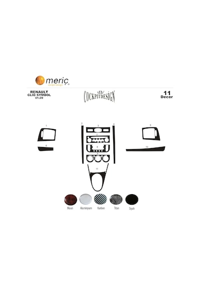 Meriç® Renault Clio Symbol Ön Torpido Kaplama 11 Parça 2009-2011 (530157167)