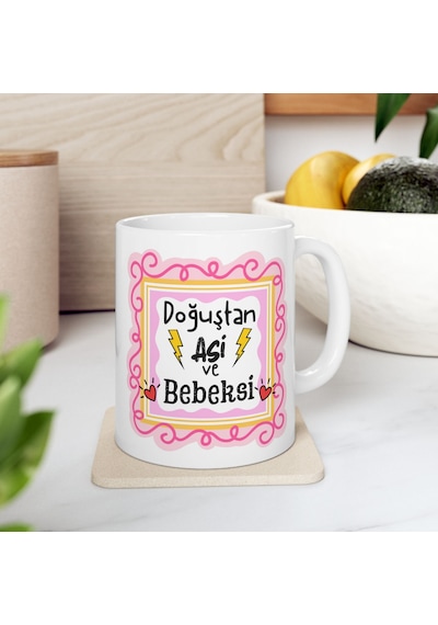 Doğuştan Asi Ve Bebeksi Tasarım Motto Kupa - Motivasyon Kupası Çok Renkli