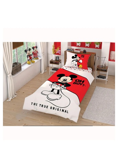 Taç Disney Mickey Mouse Çek Canlandır Pamuk Lisanslı Nevresim Tak