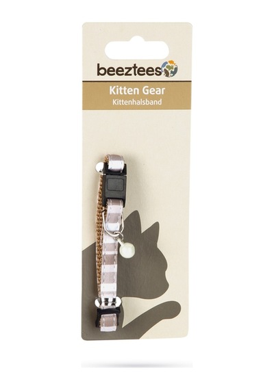 Hnrlıshp Beeztees Yavru Kedi Boyun Tasması, Zilli, Bej, 16-32cm