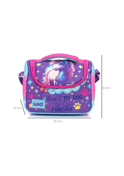 Wia Kız Çocuk Unicorn Desenli 3'lü Okul Çanta Seti Pembe