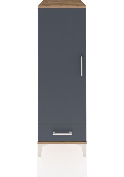 Kronos Dolap 3 Raflı Tek Çekmeceli Tek Kapaklı 44x59x134 Çam-antrasit Atlas Çam