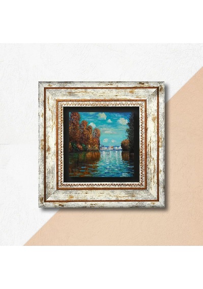 Claude Monet Sonbahar Taş Duvar Tablosu - Çerçeveli Taş Tablo - Dekoratif Duvar Sanatı - Modern Ev Ve Ofis Duvar Dekoru T1-254