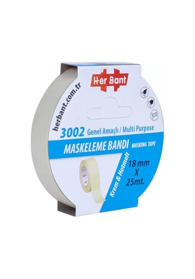 Her Bant Krepe Maskeleme Bantı 18 Mmx25 Mt 3002