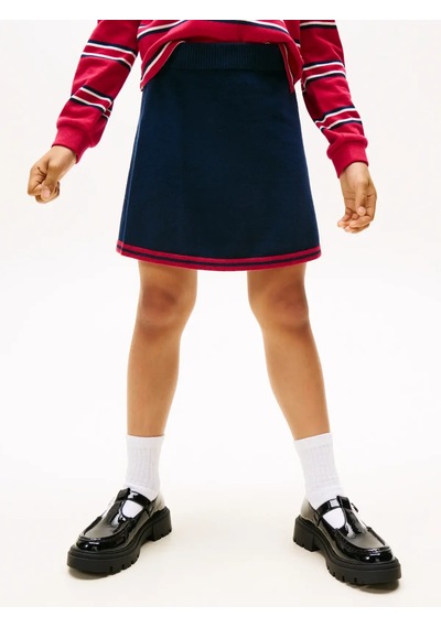 Tommy Hilfiger Varsıty Knıtted Skır, C1g Lacivert Kız Çocuk Etek
