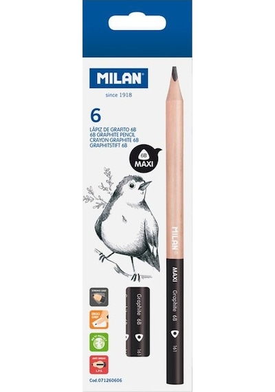 Milan 71260606 Graphıte 6b Üçgen Maxı Kurşun Kalem - 6 Adet