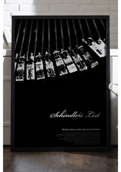 Schindler's List Siyah Ahşap Çerçeveli Poster, Film Duvar Tablosu