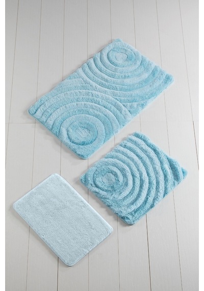 Chilai Home Wave Mint 3Lü Set Banyo Halısı Mint Yeşili