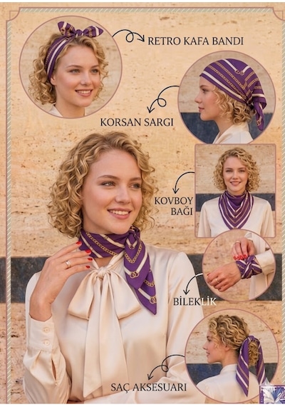 Sisley Flora Bandana/fular -2019-47 47 Mor