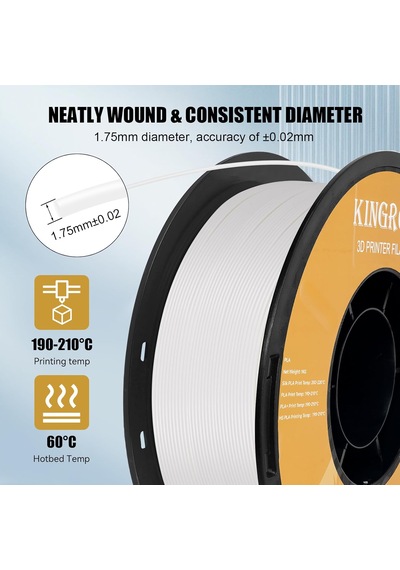 Kingroon Rapid Pla Beyaz Filament - 1.75mm - 1kg - High Speed
