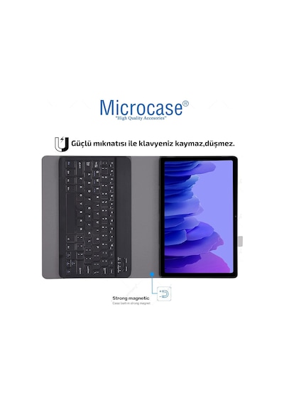 Samsung Uyumlu Tab A7 T500 Bluetooth Klavyeli Standlı Kılıf - BKK1