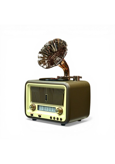 Rt-608a Gramafonlu Tasarım Nostalji Radyo,bluetooth Trend Nostaljik Radyo Büyük Boy