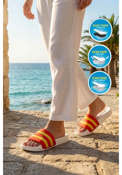 Walkway 8000-01 G Sarı-kırmızı Unisex Terlik