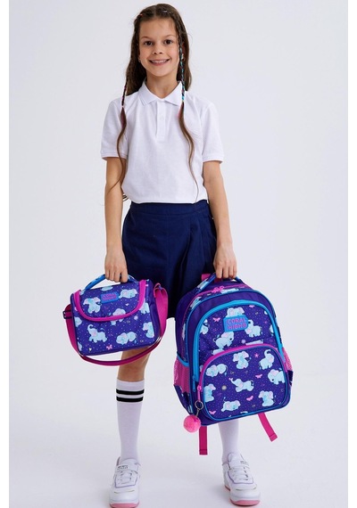 Coral High Kids Mor Pembe Fil Desenli 3'lü Okul Çanta Seti Set0114411