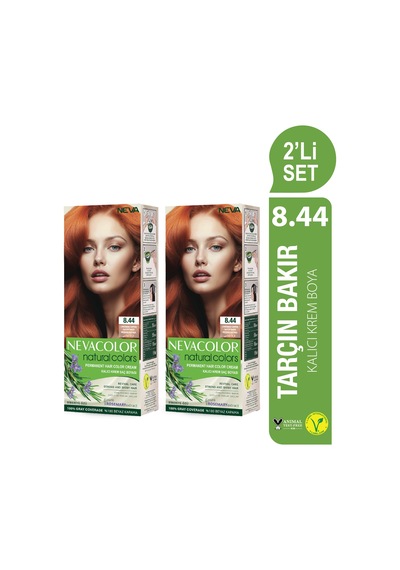 Neva Color Natural Color Saç Boyası 8.44 Tarçın Bakır 2'li Set