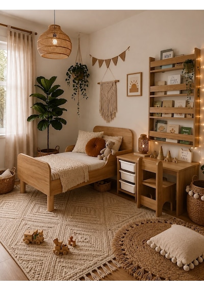 Montessorı Cocuk Odası Beyaz Tamamı Mdf Beyaz - Kahverengi