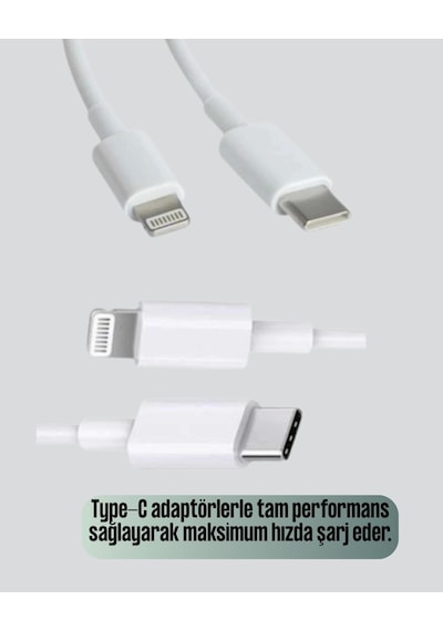 Apple Uyumlu iPhone İpad Airpods 30w Type c To Lightning Kablo