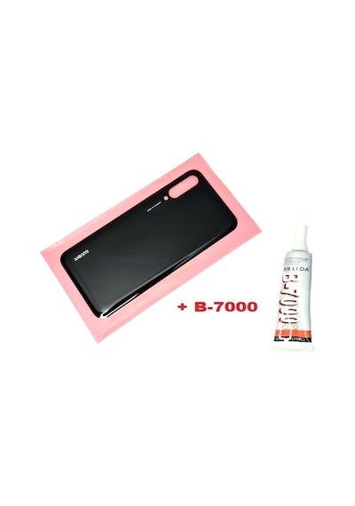 Tkgz Xiaomi Mi A3 Arka Pil Batarya Kapağı Cam+b-7000 Siyah