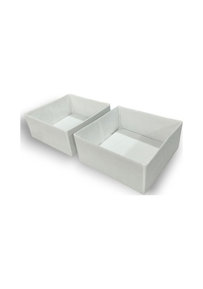 2'li Beyaz Çekmece İçi Düzenleyici Organizer Set - Çok Amaçlı Dolap İçi Kutu Seti 28 28 13cm Diğer