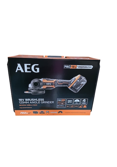 Aeg BEWS18-125BLLI-502C 5.0AH Akülü Kömürsüz Avuç Taşlama 125 MM