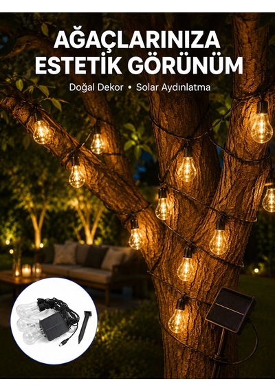 Solar Dekoratif Led Ampul Işık Bahçe Çit Balkon Ve Veranda Süsleme Aydınlatması 11