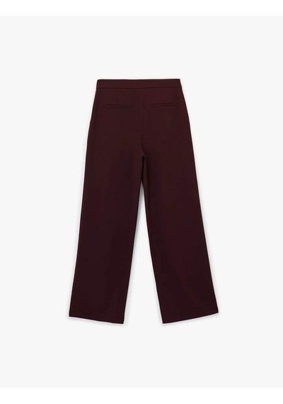 Koton Cepli Pile Detaylı Kumaş Palazzo Bordo Kadın Pantolon 6wak40046pw Bordo