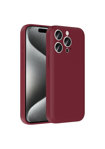 Apple Uyumlu iPhone 15 Pro Max Kılıf Kamera Korumalı Kartlık Hazneli Zore Vitra Kapak Mürdüm