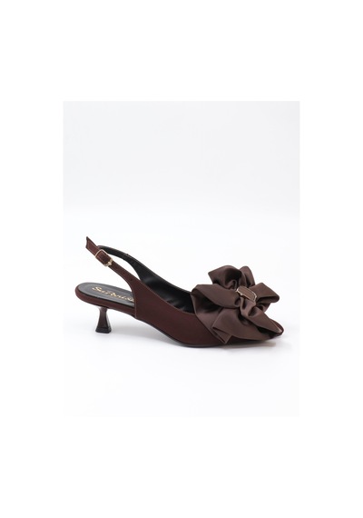 Nesilshoes Nesil Shoes Peri 3312 Kahve Saten Kadın Sandalet