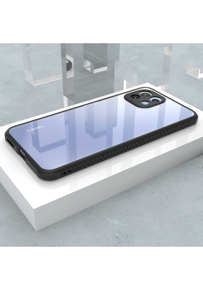 Kilifone - Mi 11 Lite Uyumlu Kılıf Arkası Şeffaf Renkli Kenarlı Kaff Kapak - Koyu Yeşil - T17852