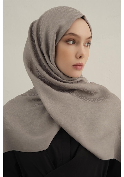 Armine Lyocell Naia Üçgen Monogram Şal 5 - 75 X 200 / Gri - 20 Gri - 20
