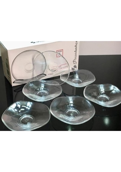 Paşabahçe 54631 Dantel Çay Tabağı 6'lı Şeffaf