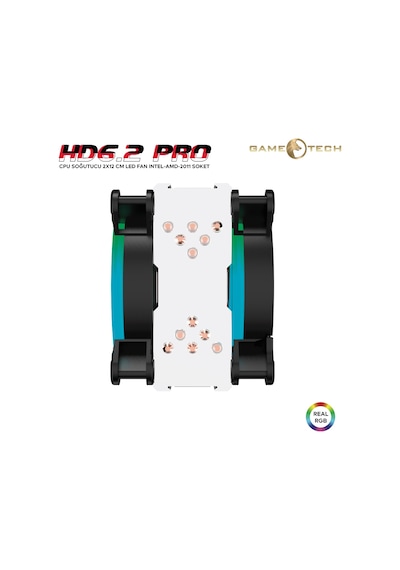 Gametech Hd6.2 Rgb 6 Bakır Boru Kule Tipi Amd Intel İşlemci Fanı