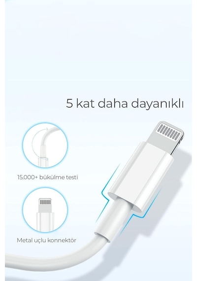 Abatech Lightning To Usb Type C 20w Hızlı Şarj Apple Uyumlu iPhone Data Kablosu Beyaz