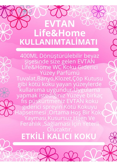 Evtan Life&home Bebek Pudra Kokulu Wc Koku Giderici 400 Ml