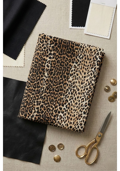 %100 Pamuk Kahve Leopar Poplin Kumaş En: 240 Cm Nevresim, Çarşaf, Yastık Kılıfı, Elbise Ve Çanta Kahverengi
