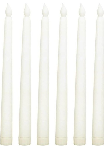 Mum Led Işıklı Şamdan Mumu 28cm Ekru-beyaz 2li Diğer