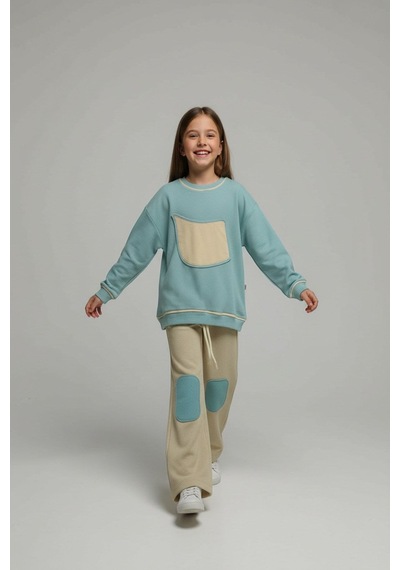 Aden Kids Unisex Çocuk %100 Pamuk Alt Üst Takım Açık Yeşil