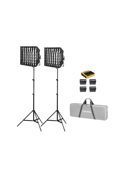 Godox - Lp600r K2 Rgb 2'li Softboxlı Panel Led Işık Kiti Bataryalı