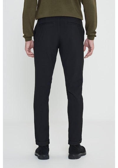 George Henry Slim Fit Dar Kesim Beli Bağlamalı Yan Cepli Jogger Pantolon Siyah