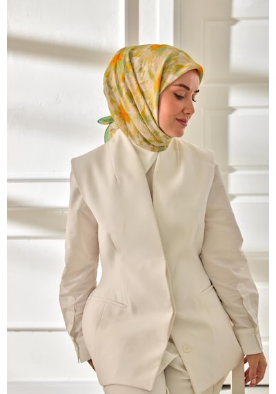 Silk Home Velora Eşarp 161001-30 Su Yeşili, Turuncu, Sarı, Yeşil