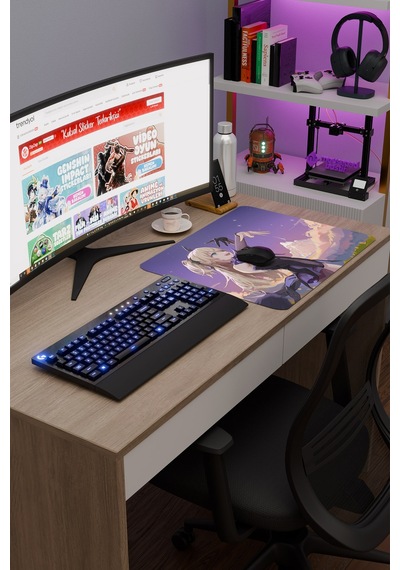 Fischl Genshin Impact Anime Gacha V3 - 48x40 Xl Gaming Mouse Pad Fare Altlığı