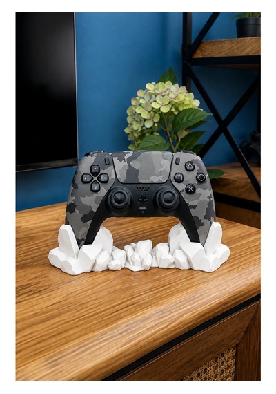 Veriqo 3d Ps5 Uyumlu Gamepad Standı Kristal Tasarımlı Oyun Kolu Tutucu Masaüstü Controller Standı Beyaz