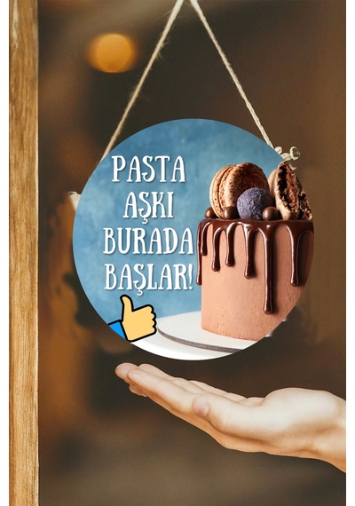 Pastane Salonu Duvar, Kapı, Çift Taraflı Askılı Pano Karşılama Tabelası, Pasta Dükkan Süsü